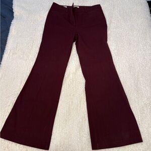 LOFT Burgundy The Sutton Flare Pants size 10